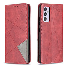 Custodia Portafoglio In Pelle Cover con Supporto B07F per Samsung Galaxy M14 5G Rosso