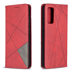 Custodia Portafoglio In Pelle Cover con Supporto B07F per Samsung Galaxy S20 FE 4G Rosso