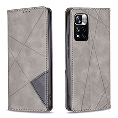 Custodia Portafoglio In Pelle Cover con Supporto B07F per Xiaomi Mi 11i 5G (2022) Grigio