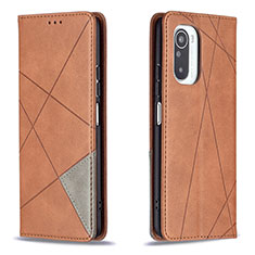 Custodia Portafoglio In Pelle Cover con Supporto B07F per Xiaomi Mi 11X Pro 5G Marrone