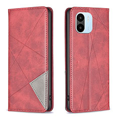 Custodia Portafoglio In Pelle Cover con Supporto B07F per Xiaomi Poco C50 Rosso