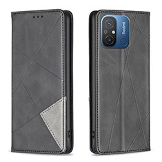Custodia Portafoglio In Pelle Cover con Supporto B07F per Xiaomi Poco C55 Nero