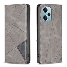 Custodia Portafoglio In Pelle Cover con Supporto B07F per Xiaomi Poco F5 5G Grigio