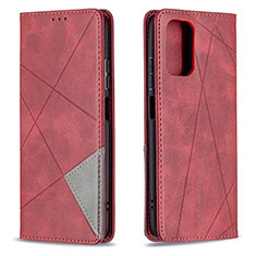 Custodia Portafoglio In Pelle Cover con Supporto B07F per Xiaomi Poco M5S Rosso