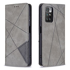 Custodia Portafoglio In Pelle Cover con Supporto B07F per Xiaomi Redmi 10 (2022) Grigio