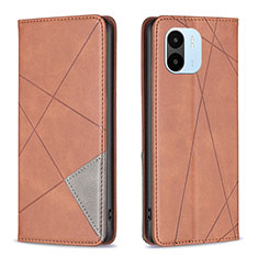 Custodia Portafoglio In Pelle Cover con Supporto B07F per Xiaomi Redmi A1 Marrone