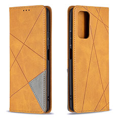 Custodia Portafoglio In Pelle Cover con Supporto B07F per Xiaomi Redmi Note 10 Pro 4G Marrone Chiaro