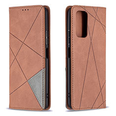 Custodia Portafoglio In Pelle Cover con Supporto B07F per Xiaomi Redmi Note 10 Pro Max Marrone