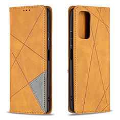 Custodia Portafoglio In Pelle Cover con Supporto B07F per Xiaomi Redmi Note 10 Pro Max Marrone Chiaro