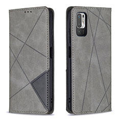 Custodia Portafoglio In Pelle Cover con Supporto B07F per Xiaomi Redmi Note 10T 5G Grigio