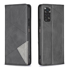 Custodia Portafoglio In Pelle Cover con Supporto B07F per Xiaomi Redmi Note 11 4G (2022) Nero