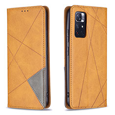 Custodia Portafoglio In Pelle Cover con Supporto B07F per Xiaomi Redmi Note 11S 5G Marrone Chiaro