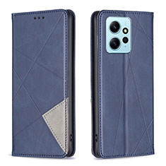 Custodia Portafoglio In Pelle Cover con Supporto B07F per Xiaomi Redmi Note 12 4G Blu