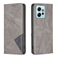 Custodia Portafoglio In Pelle Cover con Supporto B07F per Xiaomi Redmi Note 12 4G Grigio