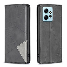 Custodia Portafoglio In Pelle Cover con Supporto B07F per Xiaomi Redmi Note 12 4G Nero