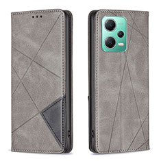 Custodia Portafoglio In Pelle Cover con Supporto B07F per Xiaomi Redmi Note 12 5G Grigio