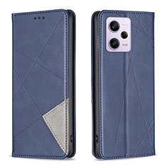 Custodia Portafoglio In Pelle Cover con Supporto B07F per Xiaomi Redmi Note 12 Explorer Blu