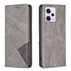 Custodia Portafoglio In Pelle Cover con Supporto B07F per Xiaomi Redmi Note 12 Pro+ Plus 5G Grigio