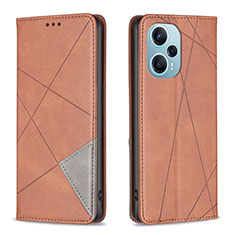 Custodia Portafoglio In Pelle Cover con Supporto B07F per Xiaomi Redmi Note 12 Turbo 5G Marrone