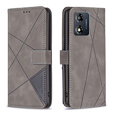 Custodia Portafoglio In Pelle Cover con Supporto B08F per Motorola Moto E13 Grigio