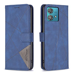 Custodia Portafoglio In Pelle Cover con Supporto B08F per Motorola Moto Edge 40 Neo 5G Blu