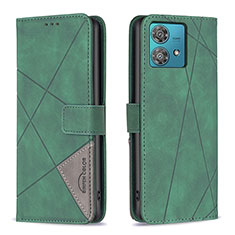 Custodia Portafoglio In Pelle Cover con Supporto B08F per Motorola Moto Edge 40 Neo 5G Verde