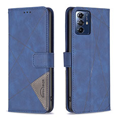 Custodia Portafoglio In Pelle Cover con Supporto B08F per Motorola Moto G Play (2023) Blu