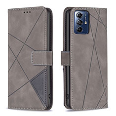 Custodia Portafoglio In Pelle Cover con Supporto B08F per Motorola Moto G Play (2023) Grigio