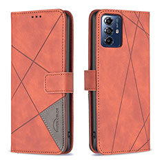 Custodia Portafoglio In Pelle Cover con Supporto B08F per Motorola Moto G Play Gen 2 Arancione