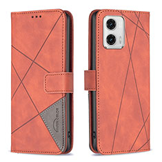 Custodia Portafoglio In Pelle Cover con Supporto B08F per Motorola Moto G73 5G Arancione