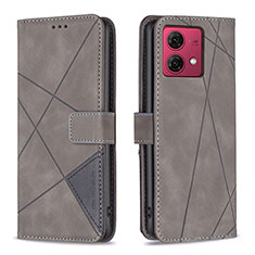 Custodia Portafoglio In Pelle Cover con Supporto B08F per Motorola Moto G84 5G Grigio