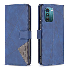 Custodia Portafoglio In Pelle Cover con Supporto B08F per Nokia G11 Blu