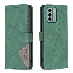 Custodia Portafoglio In Pelle Cover con Supporto B08F per Nokia G22 Verde