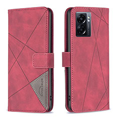 Custodia Portafoglio In Pelle Cover con Supporto B08F per OnePlus Nord N300 5G Rosso