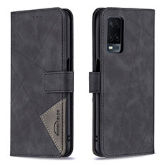 Custodia Portafoglio In Pelle Cover con Supporto B08F per Oppo A54 4G Nero