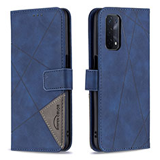 Custodia Portafoglio In Pelle Cover con Supporto B08F per Oppo A74 5G Blu