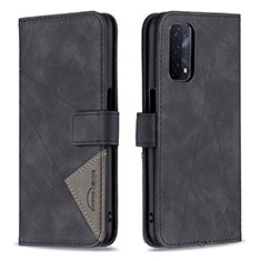 Custodia Portafoglio In Pelle Cover con Supporto B08F per Oppo A74 5G Nero