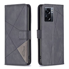 Custodia Portafoglio In Pelle Cover con Supporto B08F per Oppo A77 5G Nero