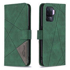 Custodia Portafoglio In Pelle Cover con Supporto B08F per Oppo A94 4G Verde