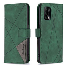 Custodia Portafoglio In Pelle Cover con Supporto B08F per Oppo A95 4G Verde