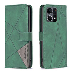 Custodia Portafoglio In Pelle Cover con Supporto B08F per Oppo F21s Pro 4G Verde