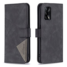 Custodia Portafoglio In Pelle Cover con Supporto B08F per Oppo Reno6 Lite Nero