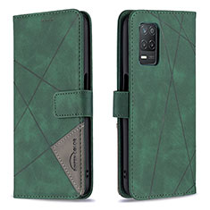 Custodia Portafoglio In Pelle Cover con Supporto B08F per Realme 8 5G Verde