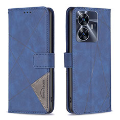 Custodia Portafoglio In Pelle Cover con Supporto B08F per Realme Narzo N55 Blu