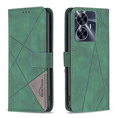 Custodia Portafoglio In Pelle Cover con Supporto B08F per Realme Narzo N55 Verde