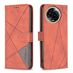Custodia Portafoglio In Pelle Cover con Supporto B08F per Realme V50 5G Arancione