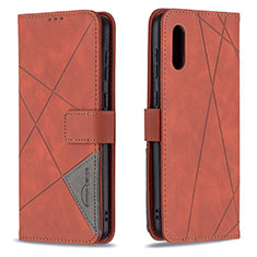 Custodia Portafoglio In Pelle Cover con Supporto B08F per Samsung Galaxy A02 Arancione