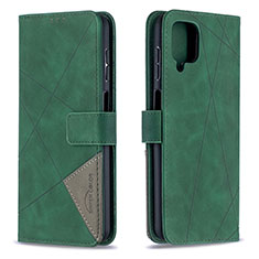 Custodia Portafoglio In Pelle Cover con Supporto B08F per Samsung Galaxy A12 Verde