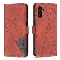 Custodia Portafoglio In Pelle Cover con Supporto B08F per Samsung Galaxy A13 5G Arancione