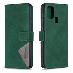 Custodia Portafoglio In Pelle Cover con Supporto B08F per Samsung Galaxy A21s Verde